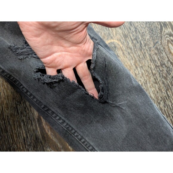 Free People Black Blossom High Rise Distressed Jeans 26 - Picture 4 of 8